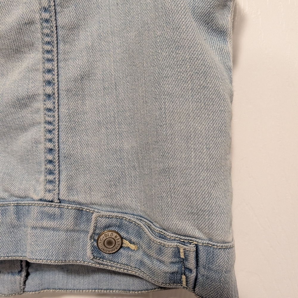 Old Navy Light Wash Denim Vest Women Medium Sleeveless Jean Jacket - Picture 8 of 11